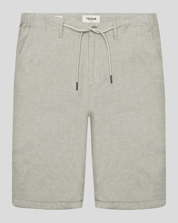 СВЕТЛОЗЕЛЕНИ БЕРМУДИ С ИТАЛИАНСКИ ДЖОБ И РЕГУЛИРАЩИ ВРЪЗКИ