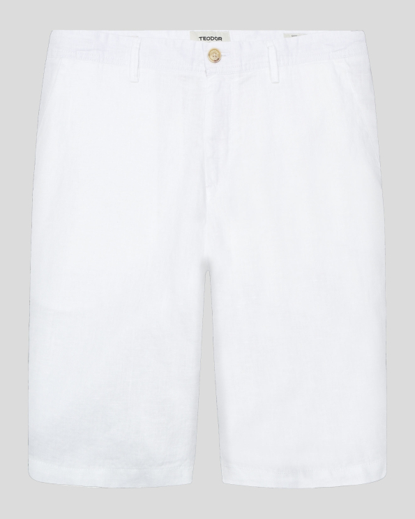 БЕЛИ БЕРМУДИ ОТ 100% ЛЕН С ИТАЛИАНСКИ ДЖОБ