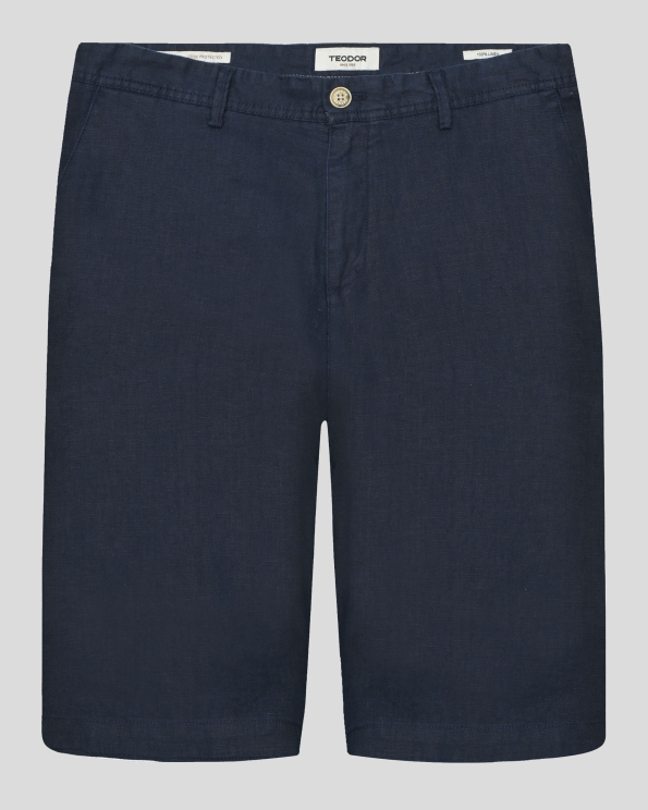 ТЪМНОСИНИ ЛЕНЕНИ БЕРМУДИ С ИТАЛИАНСКИ ДЖОБ