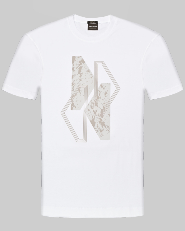 БЯЛА ТЕНИСКА ОТ МЕРСЕРИЗИРАН ПАМУК С ПРИНТ /LIMITED EDITION/