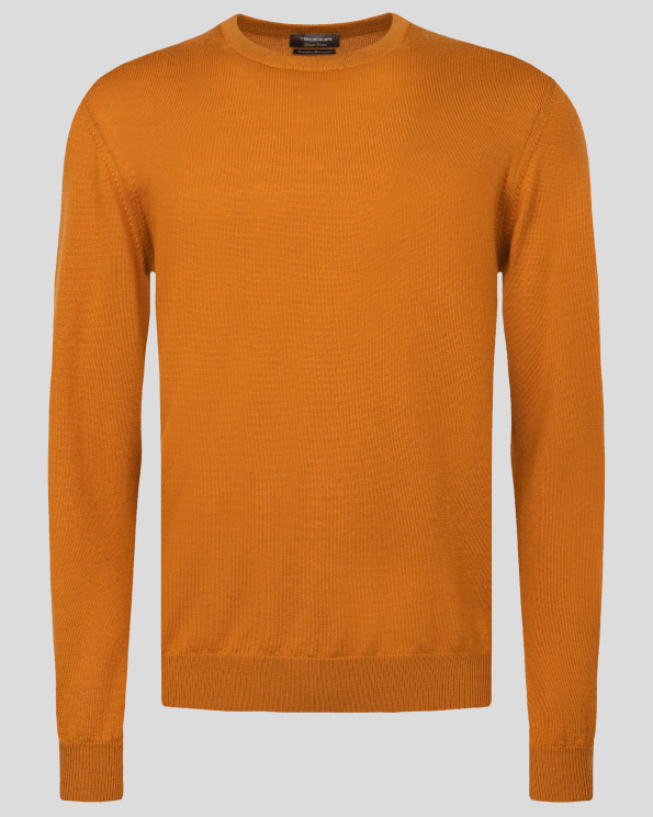 ОРАНЖЕВ  ПУЛОВЕР ОТ 100%  ЕКСТРАФИНА ВЪЛНА МЕРИНО "ZEGNA BARUFFA"