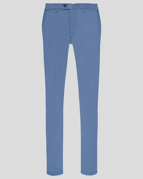 СРЕДНО СИН ПАНТАЛОН ВТАЛЕН СИЛУЕТ СЪС САТЕНИРАН ЕФЕКТ 