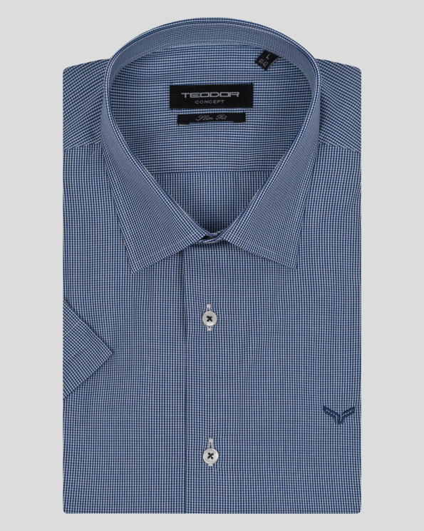 ТЪМНО СИНЯ РИЗА КАРЕ С БРОДЕРИЯ ЛОГО