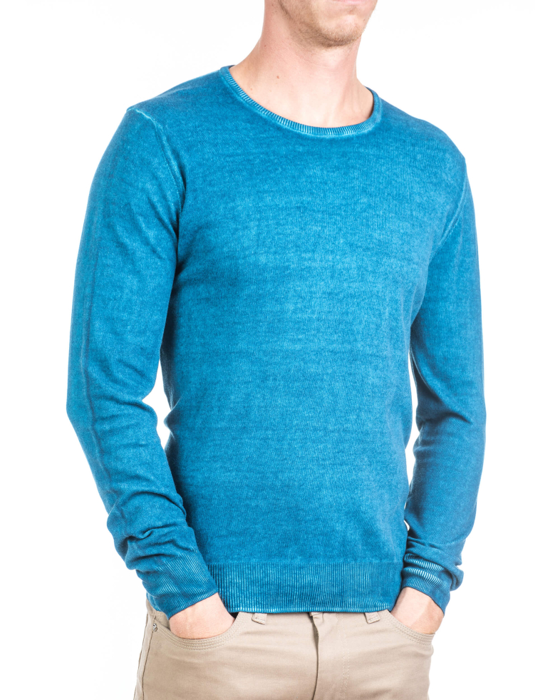 Мъжки памучен пуловер с ефекти в шевовете 160543262771-4 01