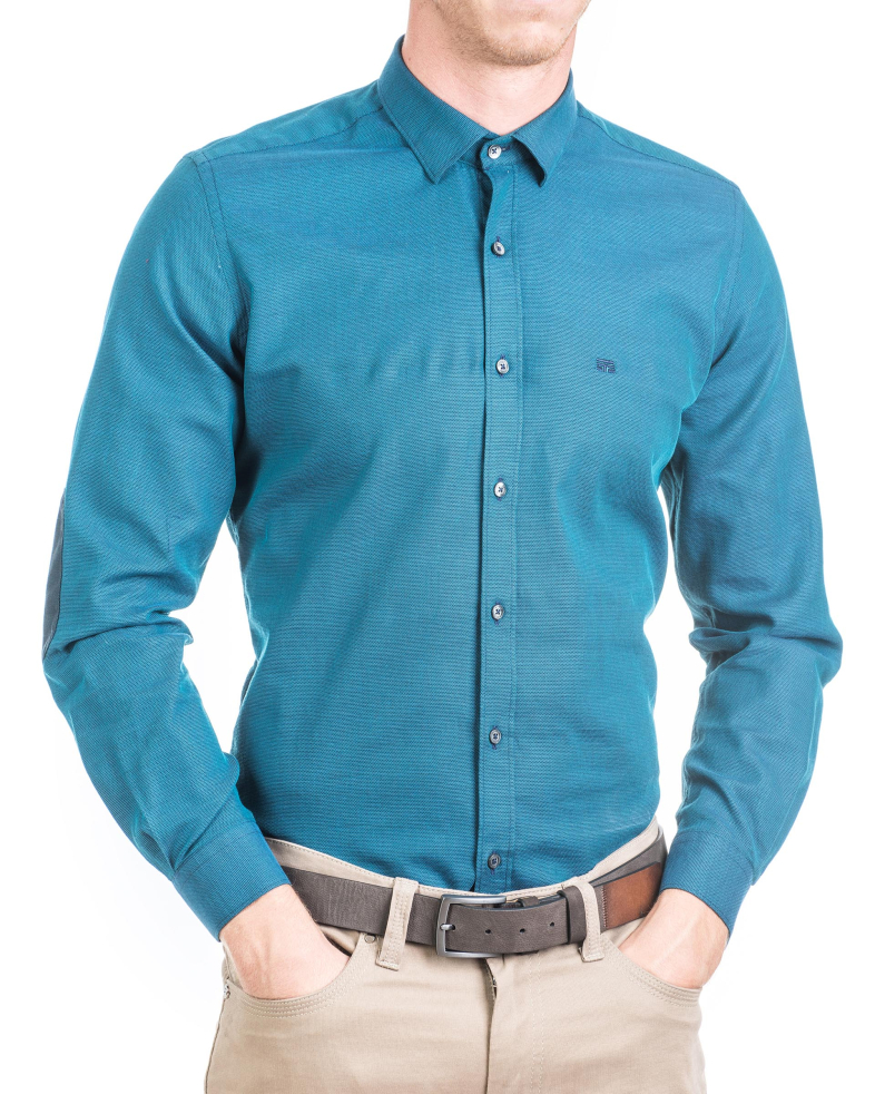 Мъжка спортно-елегантна риза с кръпки 16044117-3 01