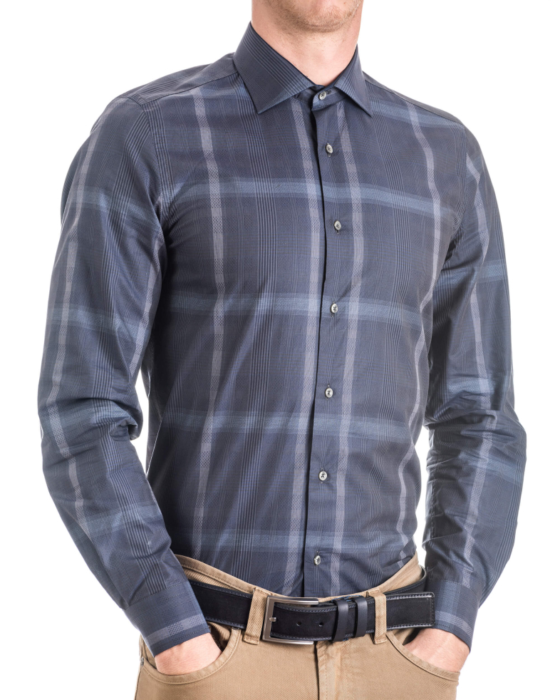 Мъжка памучна риза едро каре 16044123-2 01