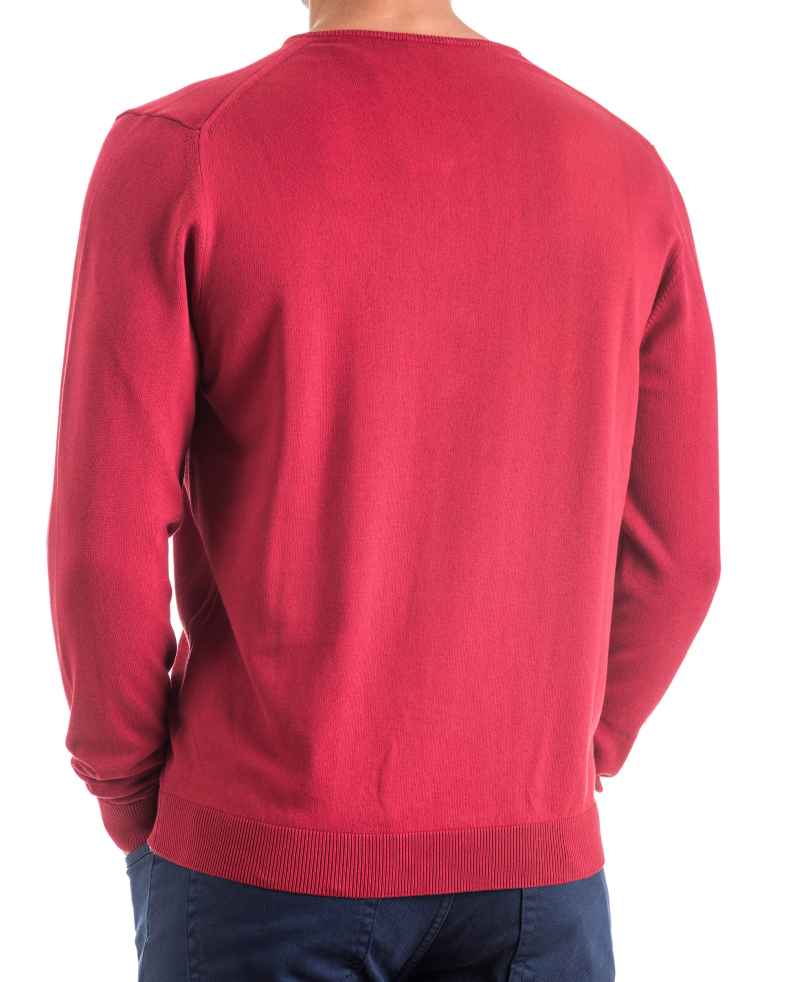 Мъжки памучен пуловер - шпиц деколте 16054325352-3 02