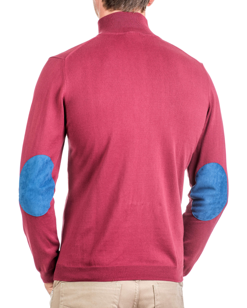 Мъжки памучен пуловер с кръпки на ръкавите 16054326216-4 02