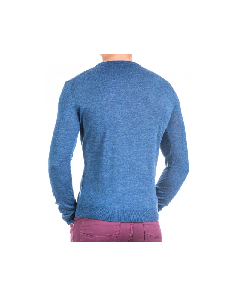 Мъжки базов пуловер от 100% вълна 17052003-8 02