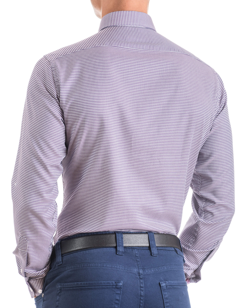 Мъжка памучна риза от структурен плат 160422459-2 02