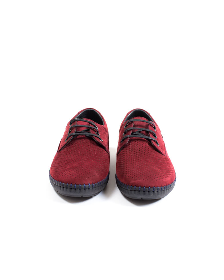 Обувки от естествен велур в бордо 170136172710-2 03