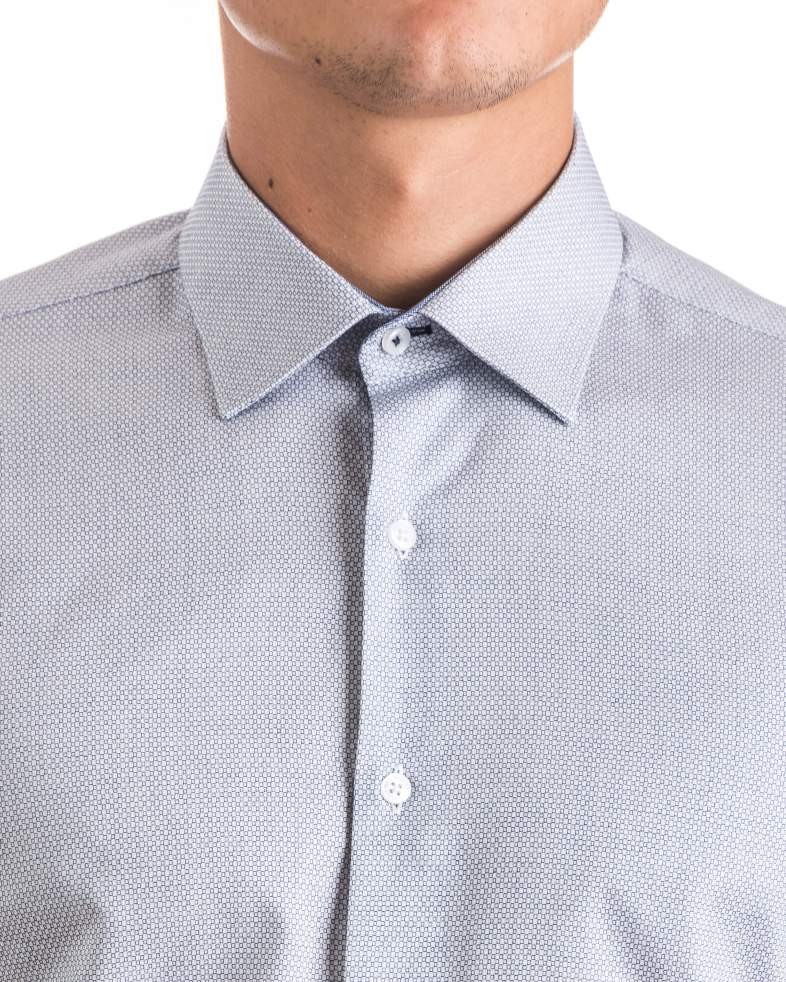 Мъжка памучна риза от структурен плат 16044119-1 03