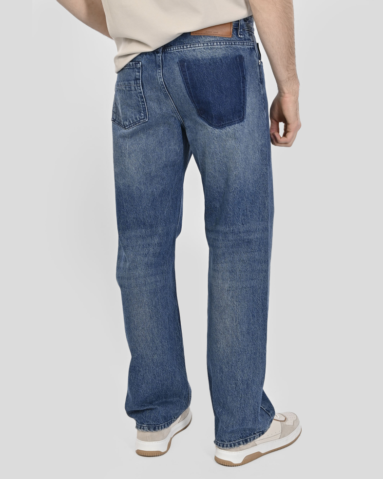 ДЕНИМ СИНИ ДЪНКИ LOOSE FIT ( ШИРОКА КРОЙКА ) С ИМИТАЦИЯ НА ЗАДЕН ДЖОБ 250115088600-1 07