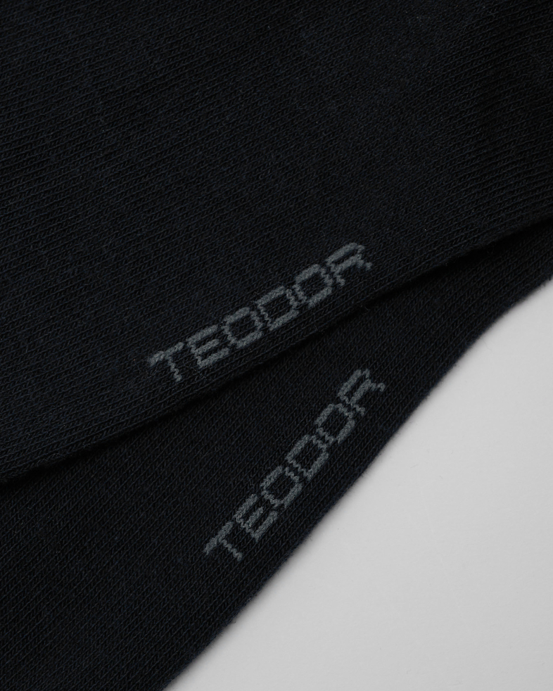 ЧЕРНИ КЪСИ ЧОРАПИ С КОНТРАСТЕН ЛОГО НАДПИС TEODOR 00133217-1 03