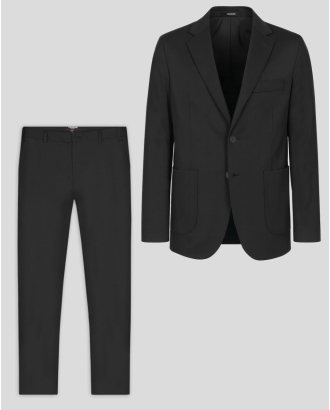 ЧЕРЕН ОЛЕКОТЕН КОСТЮМ ОТ ЕЛАСТИЧЕН ПЛАТ С ПОЛУХАСТАР