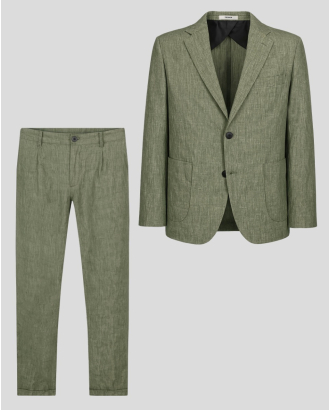 ЕЛЕГАНТЕН ЗЕЛЕН КОСТЮМ ОТ ЛЕН МЕЛАНЖ (COMFORT FIT)