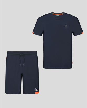 ТЪМНОСИН СПОРТЕН КОМПЛЕКТ ОТ 100% ПАМУК С РЕФЛЕКТЕН ПРИНТ 