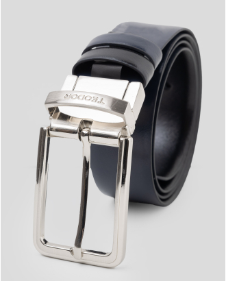 ЧЕРЕН ДВУЛИЦЕВ КОЛАН ОТ ГЛАНЦИРАНА КОЖА