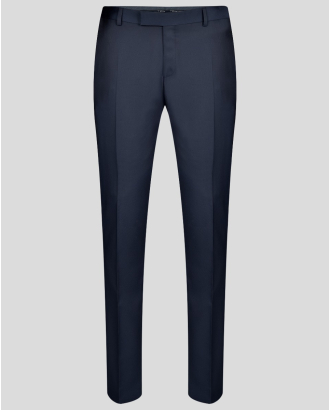 ТЪМНО СИН СТРУКТУРЕН ПАНТАЛОН ВТАЛЕН СИЛУЕТ