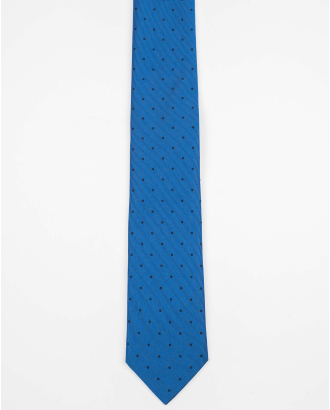 СРЕДНО СИН КОМПЛЕКТ ВРАТОВРЪЗКА И КЪРПА НА ТЪМНО СИНИ ТОЧКИ