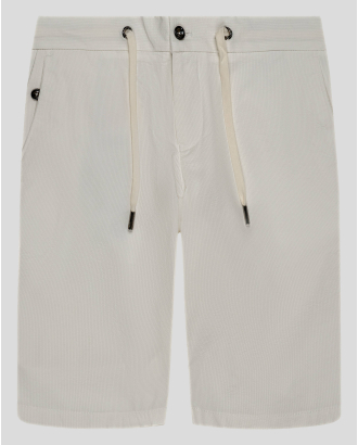 БЕЛИ БЕРМУДИ ОТ РЕЛЕФЕН ТЕХНОЛОГИЧЕН ТЕКСТИЛ С ЛАСТИК НА КОЛАНА