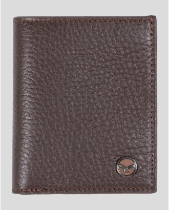 ТЪМНО КАФЯВ ПОРТФЕЙЛ ОТ ШАГРЕНИРАНА КОЖА 