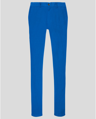 ДЕНИМ СИН ПАНТАЛОН ОТ ЛЕН С ЛОГО