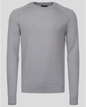 СВЕТЛО СИВ ПУЛОВЕР ОТ 100% ЕКСТРАФИНА ВЪЛНА  МЕРИНО "ZEGNA BARUFFA"  