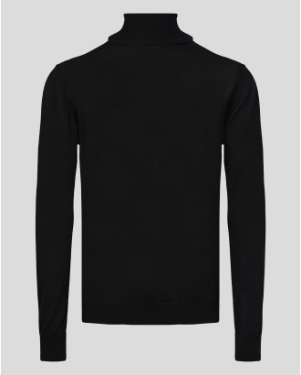 ЧЕРНО ПОЛО ОТ 100%  ЕКСТРАФИНА ВЪЛНА МЕРИНО "ZEGNA BARUFFA"   