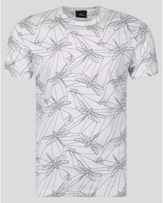 БЯЛА ТЕНИСКА ОТ PREMIUM ПАМУК С ПРИНТ ВОДНИ КОНЧЕТА 