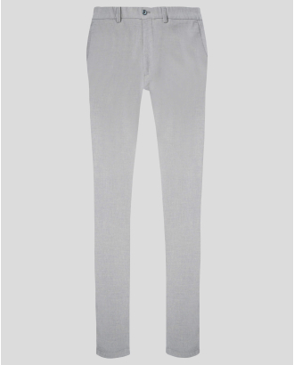 СВЕТЛО СИВ  ПАНТАЛОН ОТ ЛЕН И ПАМУК СВОБОДЕН СИЛУЕТ С ЛОГО