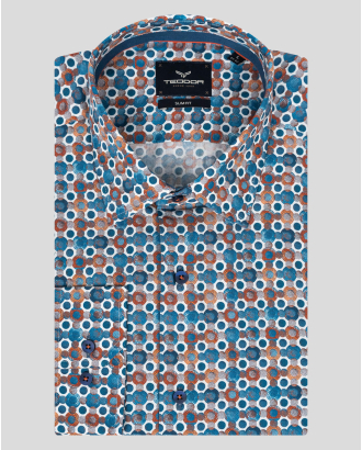 МНОГОЦВЕТНА РИЗА С ЕФЕКТЕН ПРИНТ ВТАЛЕН СИЛУЕТ