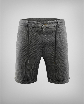 ЧЕРНИ МЕЛАНЖИРАНИ БЕРМУДИ С ИТАЛИАНСКИ ДЖОБ И ЛОГО