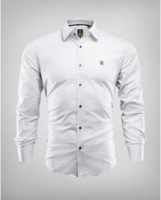 БЯЛА ПАМУЧНА РИЗА В СИТЕН ДИГИТАЛЕН ПРИНТ 