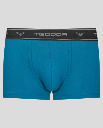  БОКСЕР С ВЪНШЕН ЛАСТИК И ЛОГО В ЦВЯТ ПЕТРОЛ