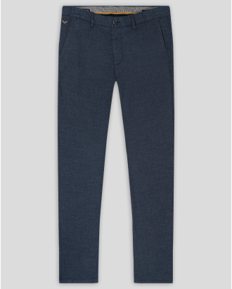 ТЪМНО СИН МЕЛАНЖИРАН ПАНТАЛОН С ИТАЛИАНСКИ ДЖОБ ВТАЛЕН СИЛУЕТ 