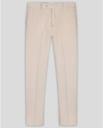 БЕЖОВ ВТАЛЕН КЛАСИЧЕСКИ ПАНТАЛОН В СИТНА СТРУКТУРА 