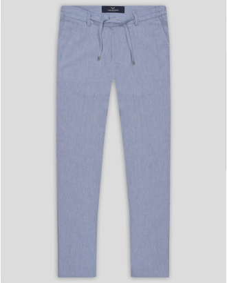 СВЕТЛОСИН ПАНТАЛОН ВТАЛЕН СИЛУЕТ С ЛАСТИК И ВРЪЗКИ