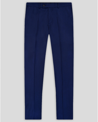  ТЪМНОСИН ВТАЛЕН КЛАСИЧЕСКИ ПАНТАЛОН С ДВОЙНИ ФИЛЕТКИ /ЧАСТ ОТ КОСТЮМ/