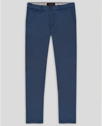 СРЕДНО СИН ЧИНО ПАНТАЛОН С ДВОЙНИ ФИЛЕТКИ С КОПЧЕ И ЛОГО