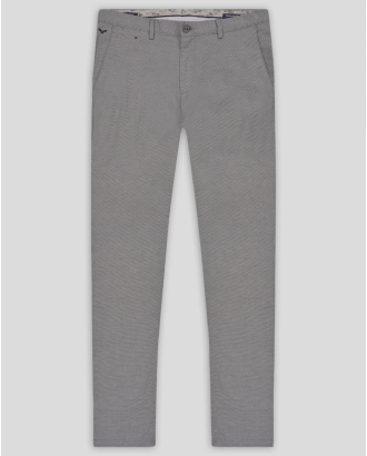  СТРУКТУРЕН ПАНТАЛОН С ИТАЛИАНСКИ ДЖОБ В СИВО-КАФЯВ МЕЛАНЖ 