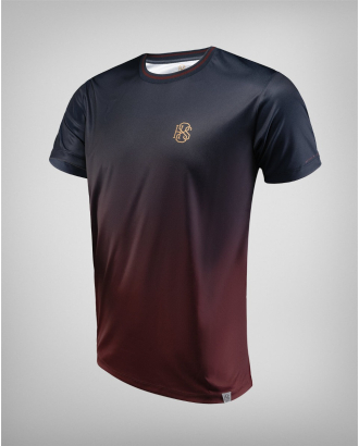 ТЕНИСКА H8S С ОБЛО ДЕКОЛТЕ И ПРЕЛИВАЩИ ЦВЕТОВЕ В ТЪМНОСИНЬО И БОРДО