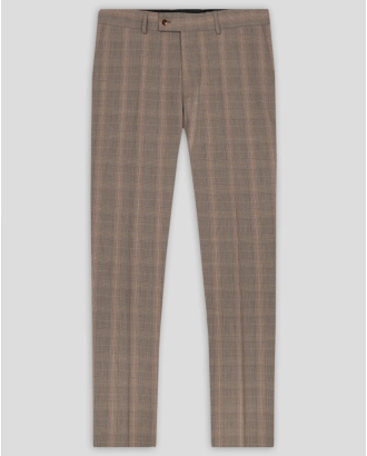 КАФЯВ КЛАСИЧЕСКИ ПАНТАЛОН КАРЕ ВТАЛЕН СИЛУЕТ /ЧАСТ ОТ КОСТЮМ/