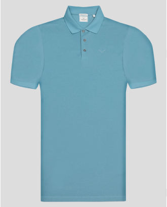 ТЕНИСКА С ПОЛО ЯКА И ТОНАЛЕН ПРИНТ ЛОГО В ЦВЯТ МИНТ