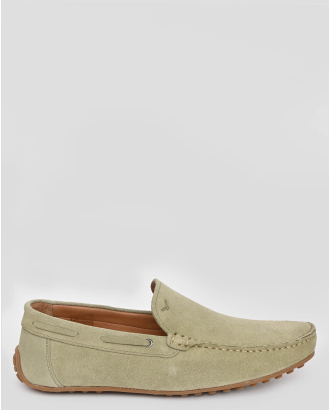 СВЕТЛО ЗЕЛЕНИ ВЕЛУРЕНИ МОКАСИНИ С ТОНАЛНО ЛОГО 