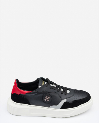 ЧЕРНИ СПОРТНИ ОБУВКИ ТИП КЕЦОВЕ С КОНТРАСТНИ ДЕТАЙЛИ И ЛОГО H8S