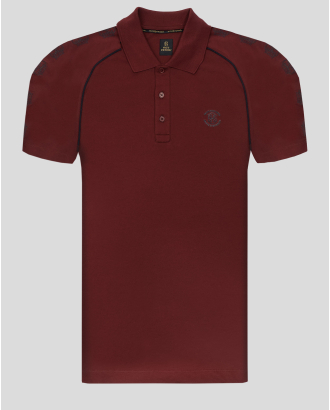  ПОЛО ТЕНИСКА С КОНТРАСТЕН ЛОГО ПРИНТ H8S В БОРДО