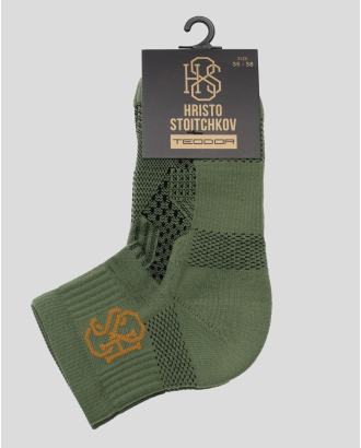  ЗЕЛЕНИ КЪСИ ЧОРАПИ  С ЛОГО ПРИНТ H8S  И ФИГУРАЛНИ МОТИВИ
