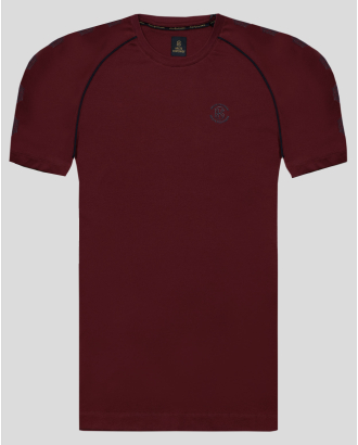 ТЕНИСКА В БОРДО С ОБЛО ДЕКОЛТЕ И КОНТРАСТЕН ЛОГО ПРИНТ H8S
