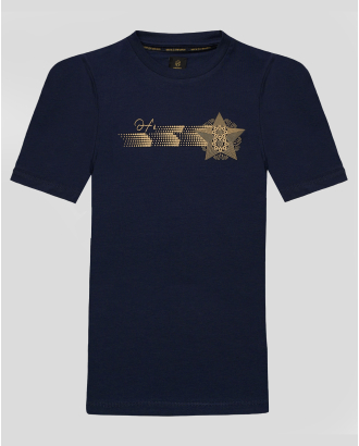 ДЕТСКА ТЪМНОСИНЯ  ТЕНИСКА H8S С ЕФЕКТЕН ЗЛАТЕН ПРИНТ НА ГЪРДИТЕ